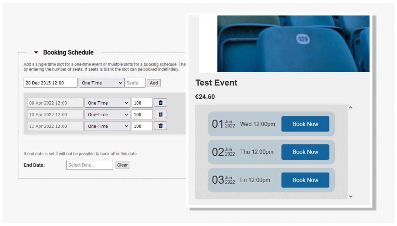 product bookings and appointment scheduler